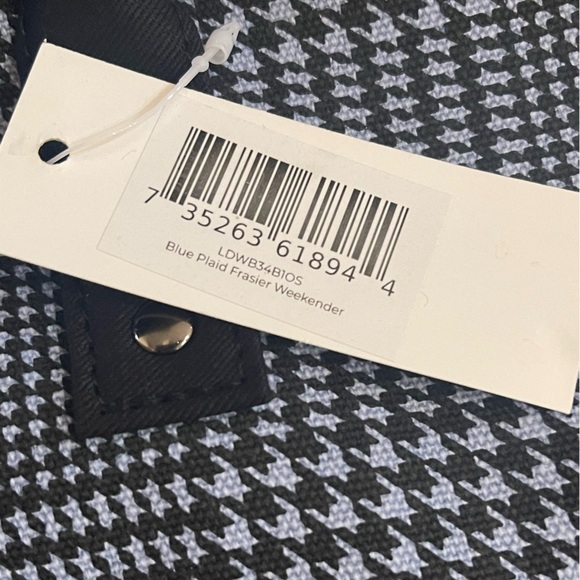 Lulu Dharma Blue Plaid Frasier Weekender NWT - Picture 3 of 7